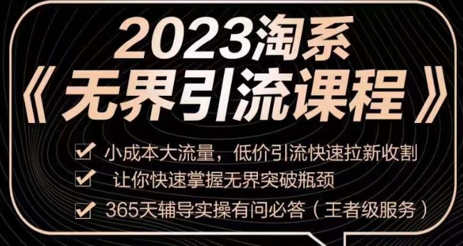 2023淘系无界引流实操课程，​小成本大流量，低价引流快速拉新收割，让你快速掌握无界突破瓶颈_中创网,自媒体短视频教学_网创项目_网络创业无忧资源网