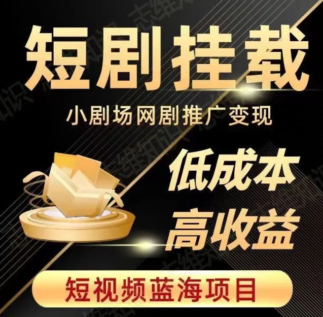 2023短视频蓝海项目，抖音快手短剧推广变现教程，低成本高收益_中创网,自媒体短视频教学_网创项目_网络创业无忧资源网