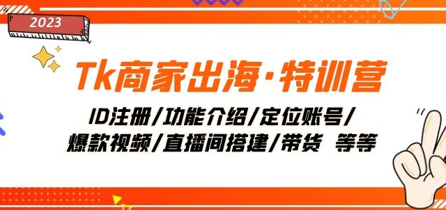 Tk商家出海·特训营：ID注册/功能介绍/定位账号/爆款视频/直播间搭建/带货_中创网,自媒体短视频教学_网创项目_网络创业无忧资源网