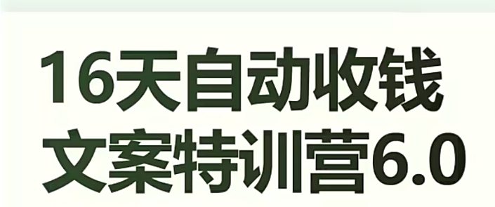 16天自动收钱文案特训营6.0，学会儿每天自动咔咔收钱_中创网,自媒体短视频教学_网创项目_网络创业无忧资源网