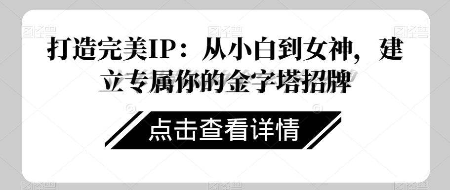 打造完美IP：从小白到女神，建立专属你的金字塔招牌_中创网,自媒体短视频教学_网创项目_网络创业无忧资源网