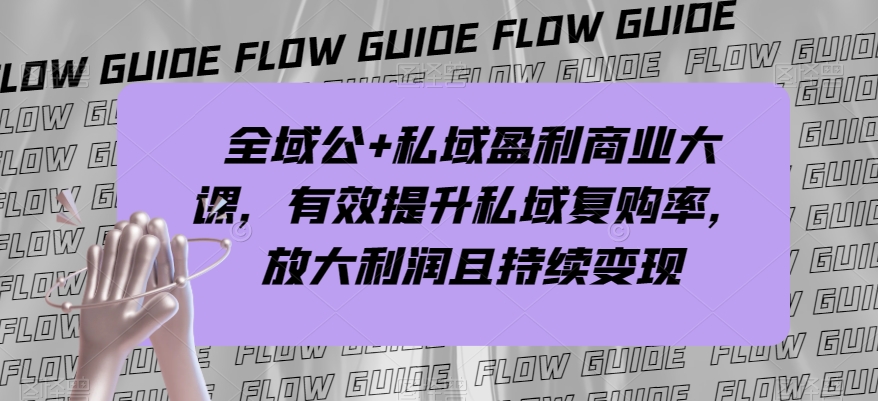 全域公+私域盈利商业大课，有效提升私域复购率，放大利润且持续变现_中创网,自媒体短视频教学_网创项目_网络创业无忧资源网