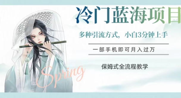 冷门蓝海项目，操作简单，小白3分钟上手，多种引流方式，保姆式全流程教学【揭秘】_中创网,自媒体短视频教学_网创项目_网络创业无忧资源网