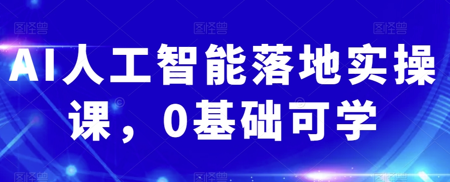 AI人工智能落地实操课，0基础可学_中创网,自媒体短视频教学_网创项目_网络创业无忧资源网