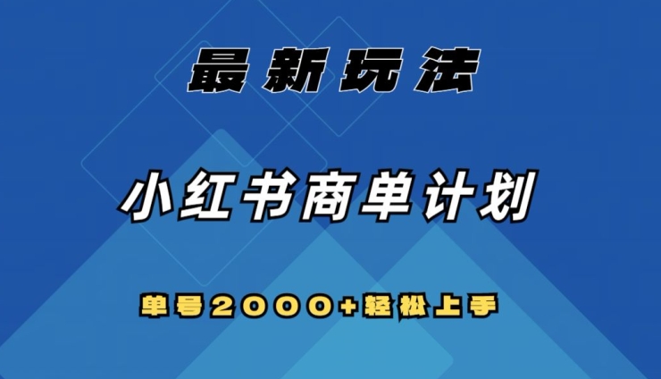 全网首发，小红书商单计划最新玩法，单号2000+可扩大可复制【揭秘】_中创网,自媒体短视频教学_网创项目_网络创业无忧资源网