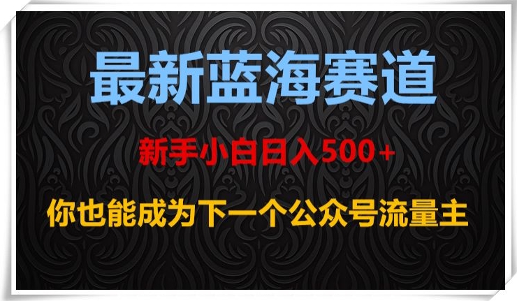 最新蓝海赛道，新手小白日入500+，你也能成为下一个公众号流量主【揭秘】_中创网,自媒体短视频教学_网创项目_网络创业无忧资源网