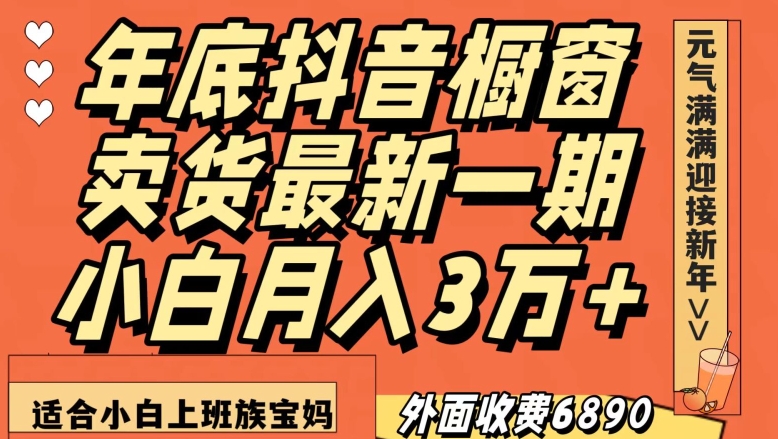 外面收费6890元年底抖音橱窗卖货最新一期，小白月入3万，适合小白上班族宝妈【揭秘】_中创网,自媒体短视频教学_网创项目_网络创业无忧资源网