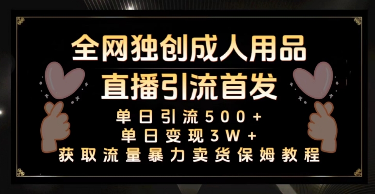 全网独创真人主播+无人直播单日引流500+，橙人用品暴力卖货单日变现3W+保姆似教学2.0【揭秘】_中创网,自媒体短视频教学_网创项目_网络创业无忧资源网
