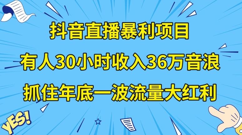抖音直播暴利项目，有人30小时收入36万音浪，公司宣传片年会视频制作，抓住年底一波流量大红利【揭秘】_中创网,自媒体短视频教学_网创项目_网络创业无忧资源网