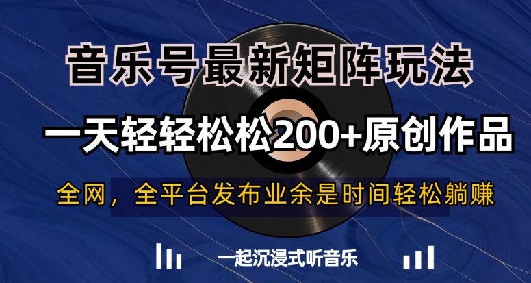 音乐号最新矩阵玩法，一天轻轻松松200+原创作品【揭秘】_中创网,自媒体短视频教学_网创项目_网络创业无忧资源网