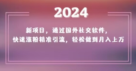 2024新项目，通过国外社交软件，快速涨粉精准引流，轻松做到月入上万【揭秘】_中创网,自媒体短视频教学_网创项目_网络创业无忧资源网