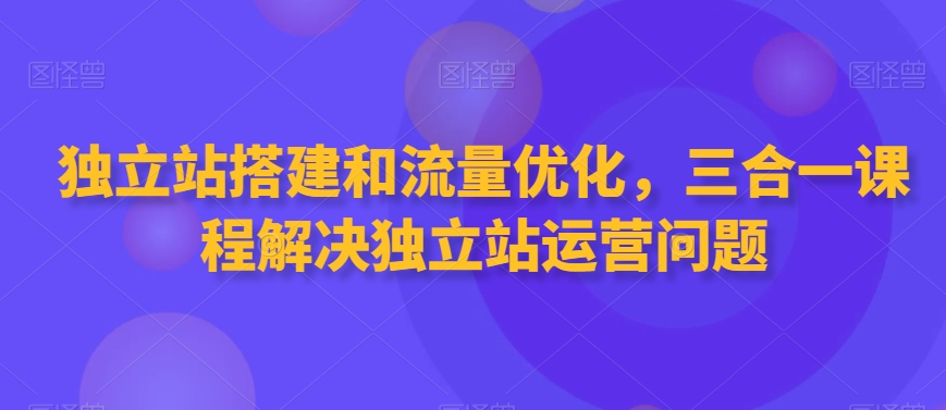 独立站搭建和流量优化，三合一课程解决独立站运营问题_中创网,自媒体短视频教学_网创项目_网络创业无忧资源网