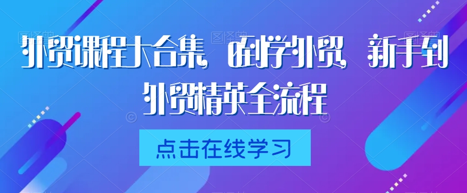 外贸课程大合集，0到1学外贸，新手到外贸精英全流程_中创网,自媒体短视频教学_网创项目_网络创业无忧资源网