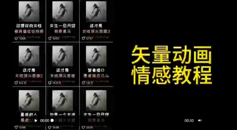 矢量动画情感教程：高点赞涨粉，适合情感、思维、创业教育等赛道_中创网,自媒体短视频教学_网创项目_网络创业无忧资源网