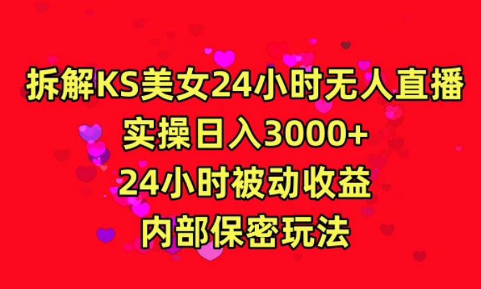 利用快手24小时无人美女直播，实操日入3000，24小时被动收益，内部保密玩法【揭秘】_中创网,自媒体短视频教学_网创项目_网络创业无忧资源网