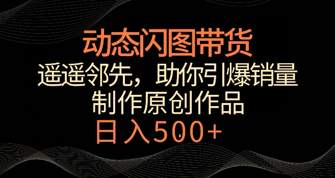 动态闪图带货，遥遥领先，冷门玩法，助你轻松引爆销量，日赚500+【揭秘】_中创网,自媒体短视频教学_网创项目_网络创业无忧资源网