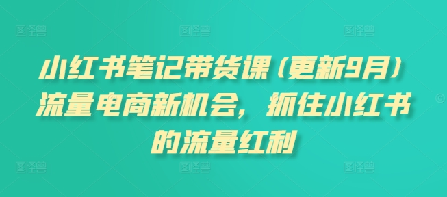 小红书笔记带货课(更新12月)流量电商新机会，抓住小红书的流量红利_中创网,自媒体短视频教学_网创项目_网络创业无忧资源网
