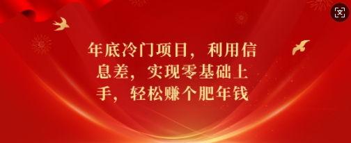年底冷门项目，利用信息差，实现零基础上手，轻松赚个肥年钱【揭秘】_中创网,自媒体短视频教学_网创项目_网络创业无忧资源网
