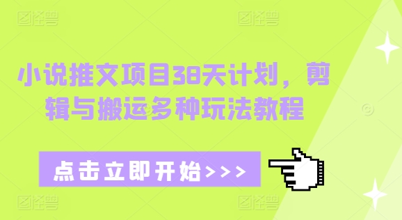 小说推文项目38天计划，剪辑与搬运多种玩法教程_中创网,自媒体短视频教学_网创项目_网络创业无忧资源网