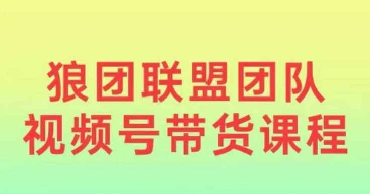 狼团联盟2024视频号带货，0基础小白快速入局视频号_中创网,自媒体短视频教学_网创项目_网络创业无忧资源网
