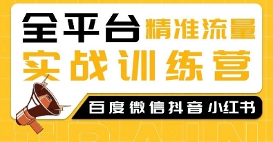 全平台精准流量实战训练营，百度微信抖音小红书SEO引流教程_中创网,自媒体短视频教学_网创项目_网络创业无忧资源网