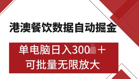 港澳数据全自动掘金，单电脑日入5张，可矩阵批量无限操作【仅揭秘】_中创网,自媒体短视频教学_网创项目_网络创业无忧资源网