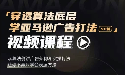 穿透算法底层，学亚马逊广告打法SP篇，从算法侧讲广告架构和实操打法，让你不再只学会表层方法_中创网,自媒体短视频教学_网创项目_网络创业无忧资源网