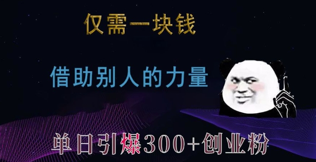 仅需一块钱，借助别人的力量，单日引爆300+创业粉、兼职粉【揭秘】_中创网,自媒体短视频教学_网创项目_网络创业无忧资源网