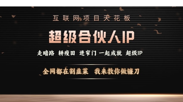互联网项目天花板，超级合伙人IP，全网都在割韭菜，我来教你做镰刀【仅揭秘】_中创网,自媒体短视频教学_网创项目_网络创业无忧资源网