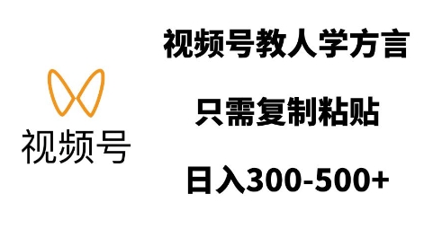 视频号教人学方言，只需复制粘贴，日入多张_中创网,自媒体短视频教学_网创项目_网络创业无忧资源网