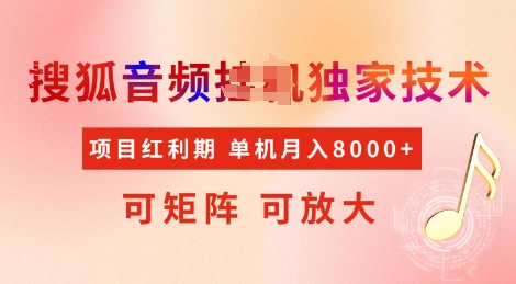 全网首发搜狐音频挂JI独家技术，项目红利期，可矩阵可放大，稳定月入8k【揭秘】_中创网,自媒体短视频教学_网创项目_网络创业无忧资源网