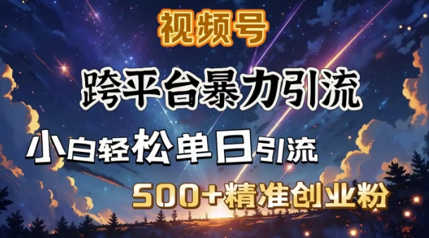 跨平台暴力引流，私域完美闭环，日引500+精准创业粉_中创网,自媒体短视频教学_网创项目_网络创业无忧资源网