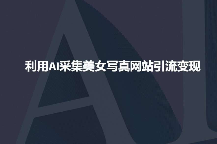 利用AI采集美女写真网站引流变现，引流嘎嘎的_中创网,自媒体短视频教学_网创项目_网络创业无忧资源网