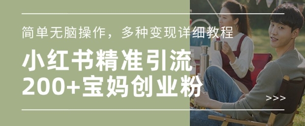 小红书混剪日引200+宝妈创业粉，简单无脑操作，多种变现详细教程_中创网,自媒体短视频教学_网创项目_网络创业无忧资源网