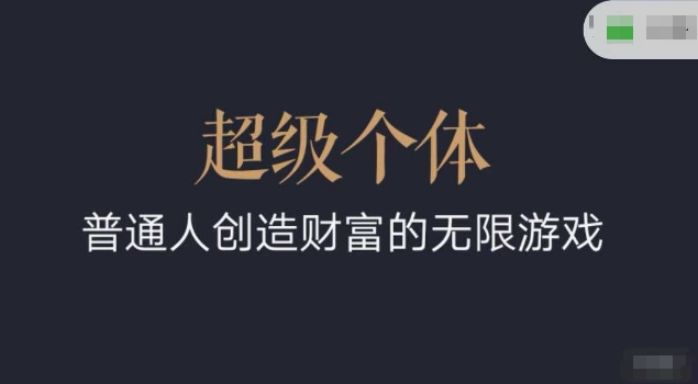 超级个体2024-2025翻盘指南，普通人创造财富的无限游戏_中创网,自媒体短视频教学_网创项目_网络创业无忧资源网
