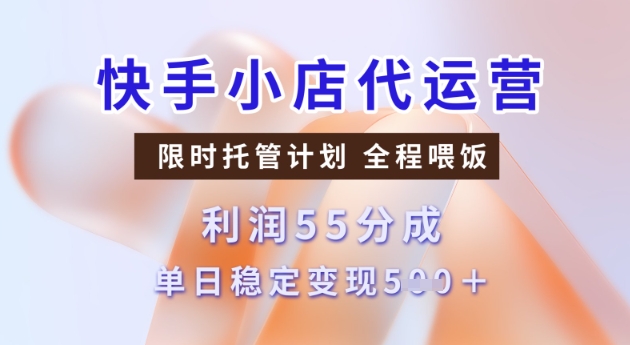 快手小店代运营3.0，模式新升级，收益55分，稳定单日5张【揭秘】_中创网,自媒体短视频教学_网创项目_网络创业无忧资源网