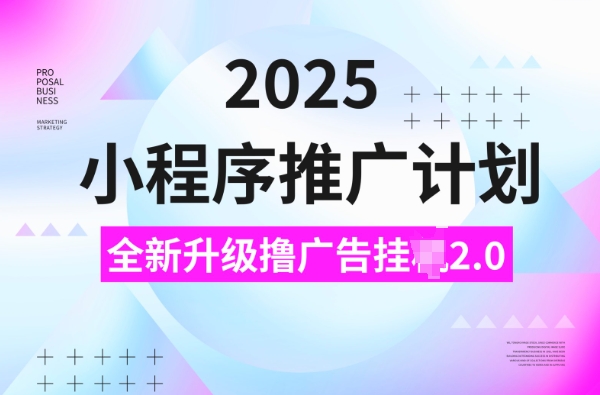 2025小程序推广计划，撸广告挂JI3.0玩法，日均5张【揭秘】_中创网,自媒体短视频教学_网创项目_网络创业无忧资源网