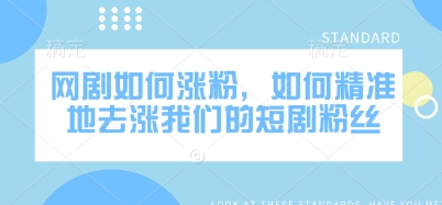 网剧如何涨粉，如何精准地去涨我们的短剧粉丝_中创网,自媒体短视频教学_网创项目_网络创业无忧资源网