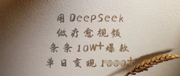 用DeepSeek做疗愈视频，条条10W+爆款，单日变现多张_中创网,自媒体短视频教学_网创项目_网络创业无忧资源网