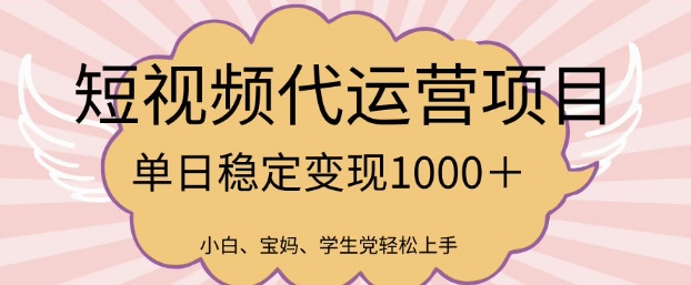 2025最新风口项目，短视频代运营日入多张【揭秘】_中创网,自媒体短视频教学_网创项目_网络创业无忧资源网