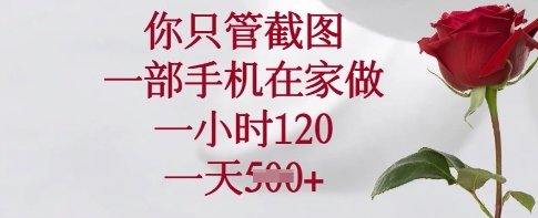 你只管截图，一部手机在家做，一小时120.一天5张【揭秘】_中创网,自媒体短视频教学_网创项目_网络创业无忧资源网