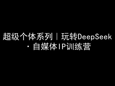 超级个体系列，玩转DeepSeek·自媒体IP训练营，deepseek教程_中创网,自媒体短视频教学_网创项目_网络创业无忧资源网