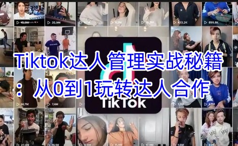 Tiktok达人管理实战秘籍：从0到1玩转达人合作_中创网,自媒体短视频教学_网创项目_网络创业无忧资源网