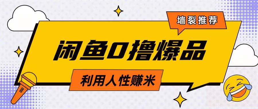 咸鱼0撸玩法利用人性售卖商品达到日挣2张的效果_中创网,自媒体短视频教学_网创项目_网络创业无忧资源网