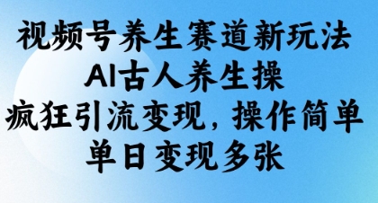 视频号养生赛道新玩法，AI古人养生操，疯狂引流变现，操作简单，单日变现多张_中创网,自媒体短视频教学_网创项目_网络创业无忧资源网