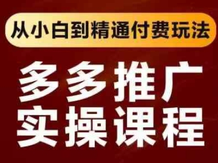 拼多多推广实操课程，从小白到精通付费玩法_中创网,自媒体短视频教学_网创项目_网络创业无忧资源网