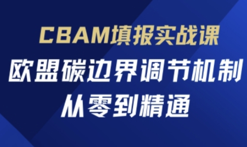 CBAM填报实战课，欧盟碳边界调节机制，从零到精通_中创网,自媒体短视频教学_网创项目_网络创业无忧资源网