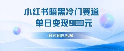 小红书冷门”暗黑”赛道，单日收益多张_中创网,自媒体短视频教学_网创项目_网络创业无忧资源网