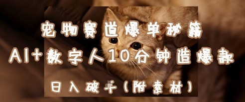 宠物赛道爆单秘籍：AI+数字人10分钟造爆款，日入1k_中创网,自媒体短视频教学_网创项目_网络创业无忧资源网