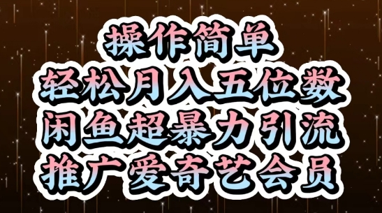 闲鱼超暴力引流推广爱奇艺会员，操作简单，轻松月入5位数_中创网,自媒体短视频教学_网创项目_网络创业无忧资源网